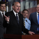 Rep. Louie Gohmert (R-Texas) speaks as Rep. Mark Meadows (R-NC) (R), Rep. Jim Jordan (R-OH) (2nd R), and Rep. Matt Gaetz (R-FL) (L) listen during a news conference May 22, 2018 on Capitol Hill in Washington, D.C.